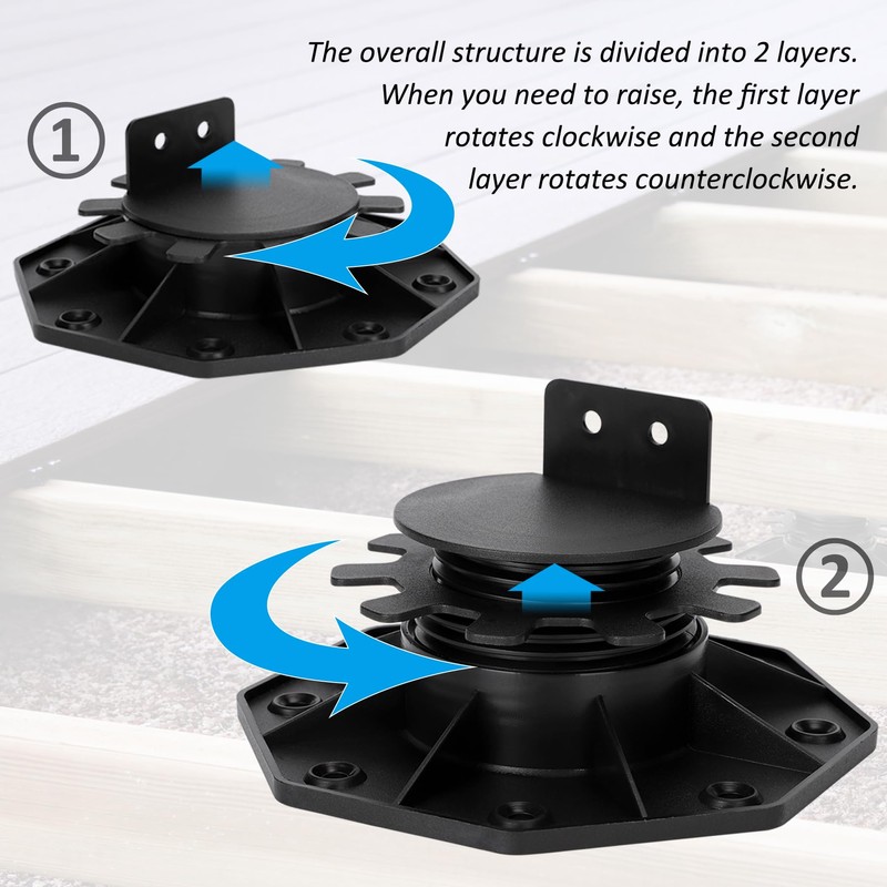 POPMERE 12Pack Adjustable Deck Support, High Load Deck and Floor