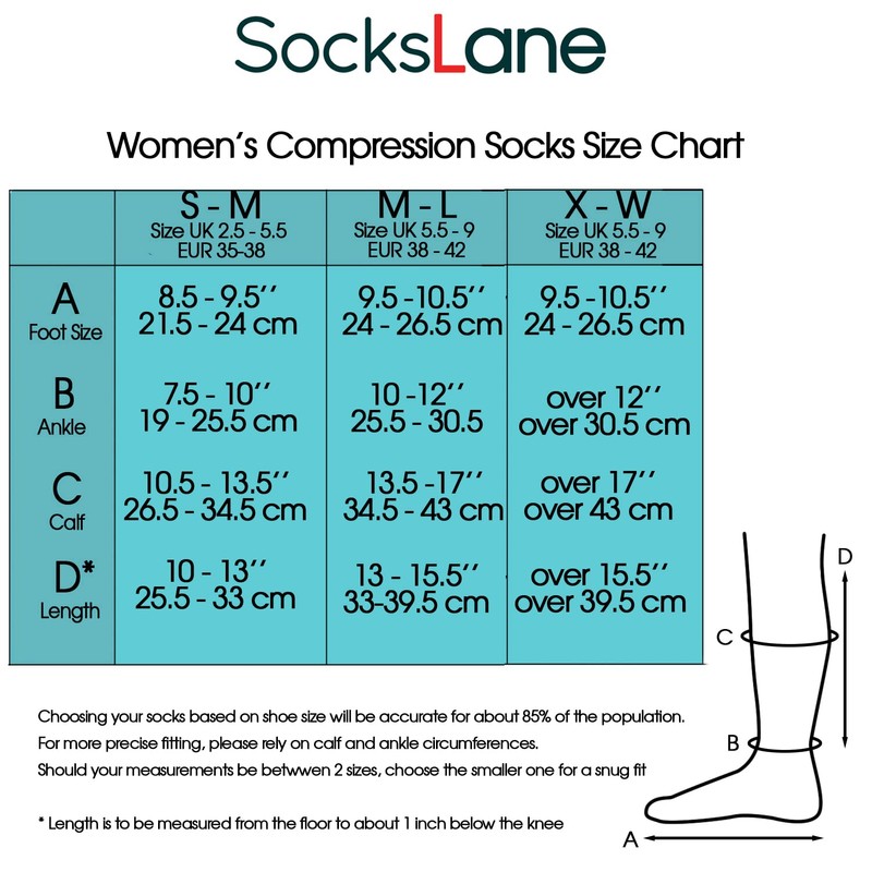 SocksLane Cotton Compression Socks for Women & Men. 15-20 mmHg