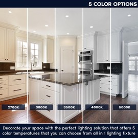 LUXRITE 4 Inch Trimless LED Recessed Lights with Junction Box, 5CCT Selectable 2700K-5000K, 15W, 1200LM, Dimmable, Wet & IC Rated, Canless Downlight, ETL Listed, New Construction and Remodel