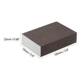 sourcing map 16pcs Sanding Sponge Blocks 240-320 Grits Hand Block, 100x70x25mm, Brown&White