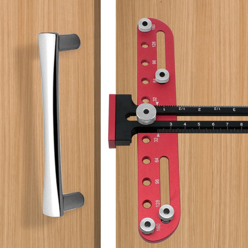 Handle Hole Drill Guide 4mm Cabinet Handle Jig Aluminum Alloy