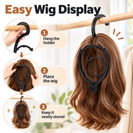 15-Inch Wig Hanger for Wig Storage – Collapsible Hanging PE Holder for Wigs and Hats at Home or Travel