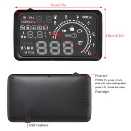 New HUD Auto Head Up Display Film 5.5Inch Windshield OBD2 II Car Speed Display