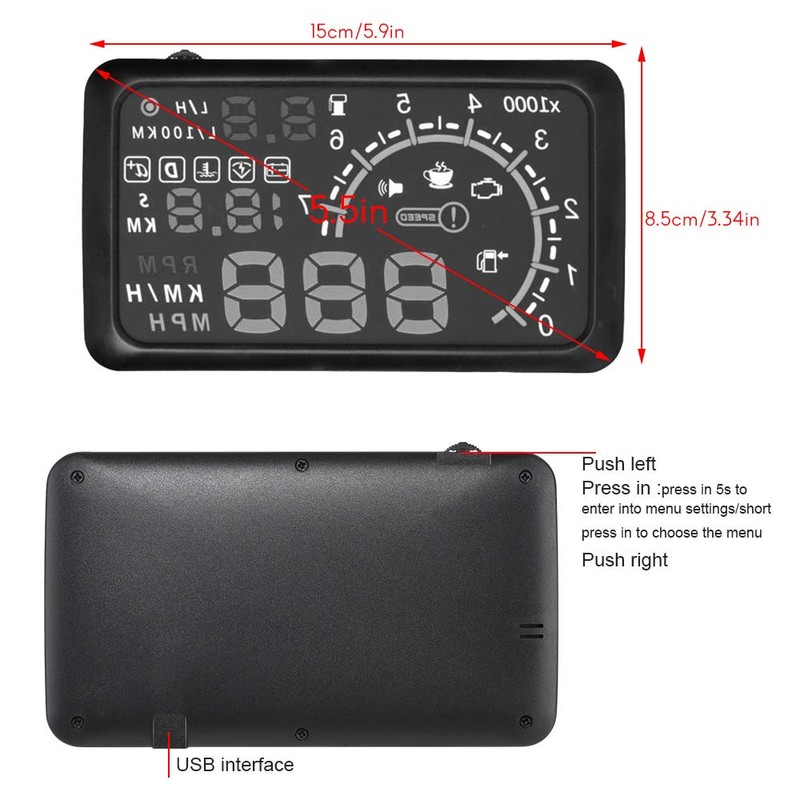 New HUD Auto Head Up Display Film 5.5Inch Windshield OBD2