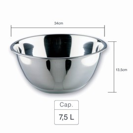 Lacor 14016 Bowl Conical Inox – Garinox, 34 cm