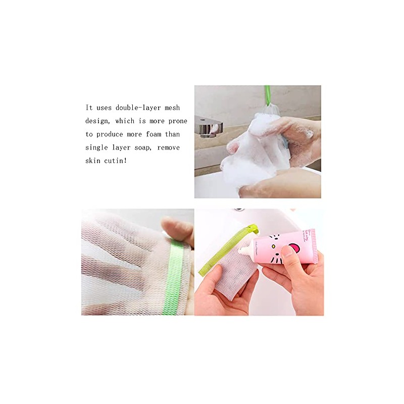 40PCS Exfoliating Soap Mesh Saver Pouch Bag and 3 PCS