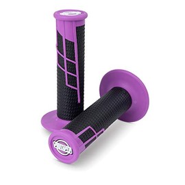 ProTaper Neon Purple/Black Clamp-On Half-Waffle Grips Pair for Most 2-Stroke and 4-Stroke Motocross Models 021659
