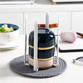 Multifunctional Kitchen Stand Holder for Plastic Bags, Bottles and Cups, Drying Racks Shelf Trash Bag Garbage Bag Holder for Home Kitchen Tower (White)