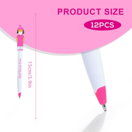 LUTER 12 x Nurse Pens, Funny Pen Set for Nurses, Appreciation Gifts for Doctors, Nurses, Medical Assistants, Medical Students, Office, School Supplies (Pink)