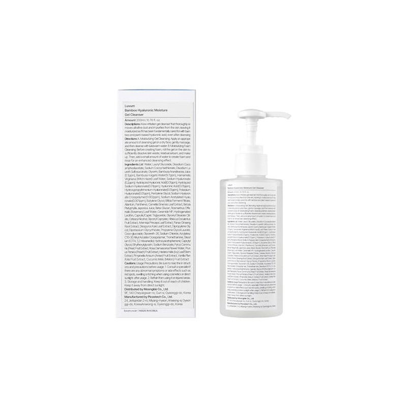 Luvum Limpiador en Gel con Bambú y Ácido Hialurónico, No