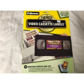 Fellowes Video Cassette Labels Set of 20 Labels Spine and Face Inkjet & Laser