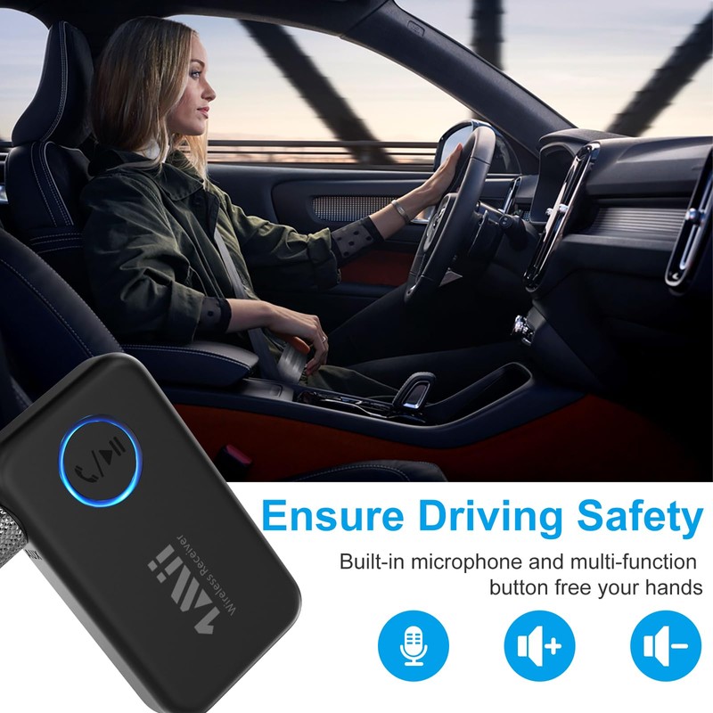 1Mii Bluetooth 5.3 Music Receiver for Car/Home Stereo, Aux Bluetooth