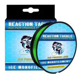 Reaction Tackle Ice Monofilament – Ice Fishing Mono Line, Tip-Up Line - Hi Vis Green - 4LB / 1000yds