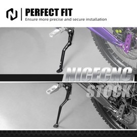 NICECNC Black 8-32MM Adjustable Kickstand Foot Side Kick Stand Side Compatible with Surron Light bee X/S/ L1E CNC Machined Aluminum Alloy Compatible with Segway X160 X260 See Fitment