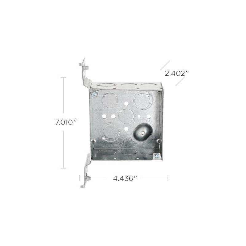 Hubbell-Raco 8235 2-1/8-Inch Deep, 1/2-Inch and 3/4-Inch Side Knockouts, Wood/Metal
