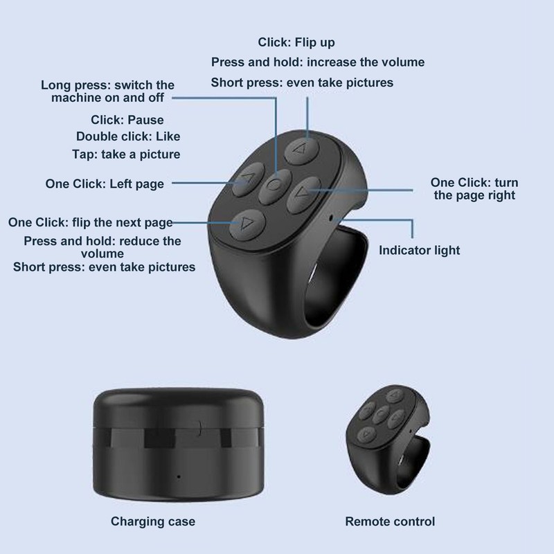 Mobile Phone Bluetooth Remote Ring Remote Controller Bluetooth Page Turner