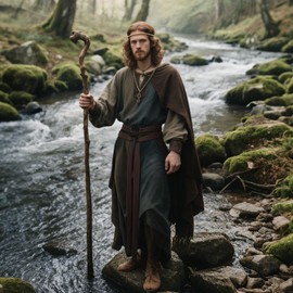 Joukavor Viking Troll Cross Belt Norse Witch Rope Belt Medieval Accessories Women (Brown)