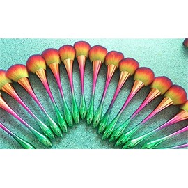 Brocha mineral grande en polvo, brocha de maquillaje para base, brocha para polvos y brocha para colorete para maquillaje diario (colorida).