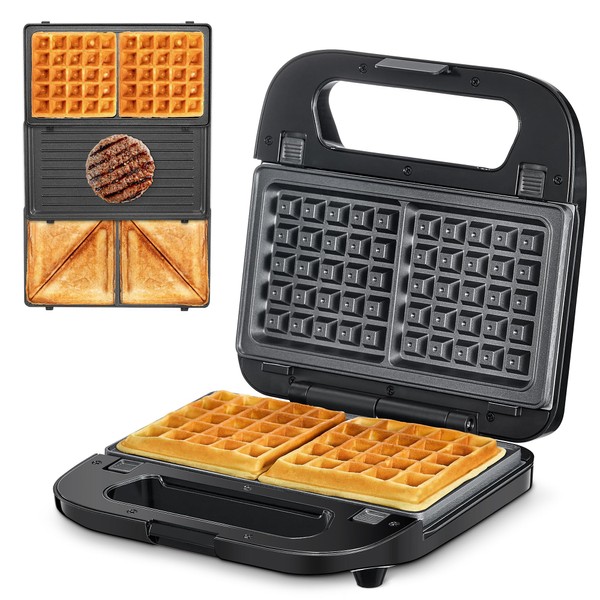 Reemix Reemix 3-in-1 Waffle, Grill & Sandwich Maker, Panini Press