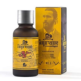 Beard Oil Coconut Tropic Vanilla Scented | Hair Growth & Moisturiser | BartstoppelÂ© Barber Company | Contains Hydrating Jojoba Argan Oil | Supreme Care Men