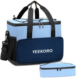 YEEKORO Cooler Bag, 16L+5L Insulated Lunch Box, Double Cooler Bag with Adjustable Shoulder Strap for Men & Women, Leakproof Lunch Cooler Ideal for Work Picnic Travel Shifts Daytrip (Blue)