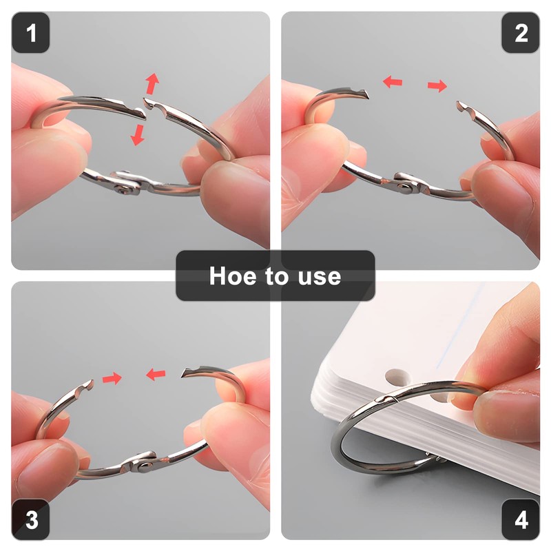 Binder Rings,40Pcs 30mm/1.2 inch Loose Leaf Binder Rings Nickel Plating,