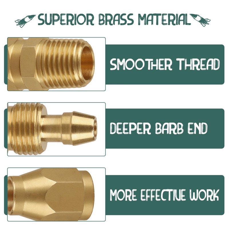 Xastro 4PCS Air Hose Repair Fitting, Brass Pneumatic Fitting For