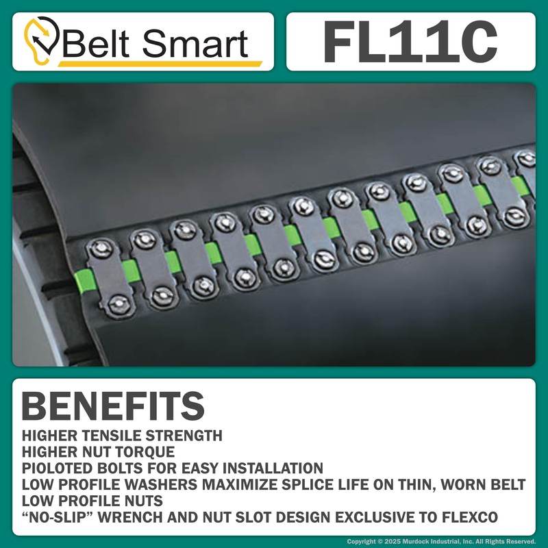 Genuine Flexco FL11C Belt Tape – 10 Foot Roll, 11/16"