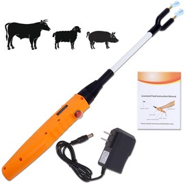 Electric Cattle Prod 26inch (66cm), Rechargeable Safety Animal Prod Hot Shock for Cattle, Dogs, Pigs, Goats
