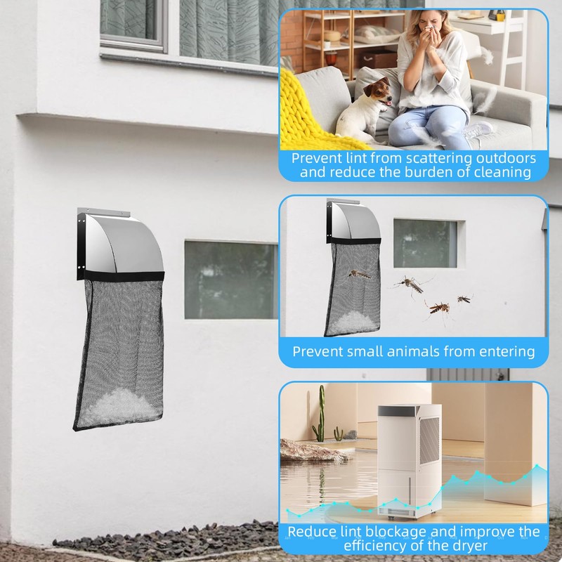 Dryer Lint Catcher 3-Pack: Reusable Outdoor Lint Trap for Dryer