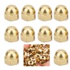 Pack of 10 M8 Hex Cap Nuts, Brass, Brass Cap