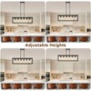 Boncoo 6 Light Black Chandeliers for Dining Room, Adjustable Height