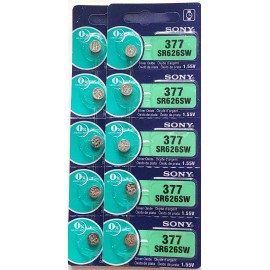 Sony 10 PK SONY 377 SR626SW SILVER OXIDE MADE IN JAPAN (GOOD EX 10/32) FREE SHIP&TRAK
