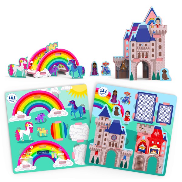 Storytime Toys Play Princess Castle, & Unicorn Bundle | Build and Play Puzzle Board with EVA-Foam Pieces | Preschool Ages 3 and Up - Great for Gifts, Christmas, Birthdays