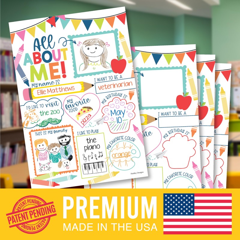 Hadley Designs 20 Colorful Read All About Me Posters For