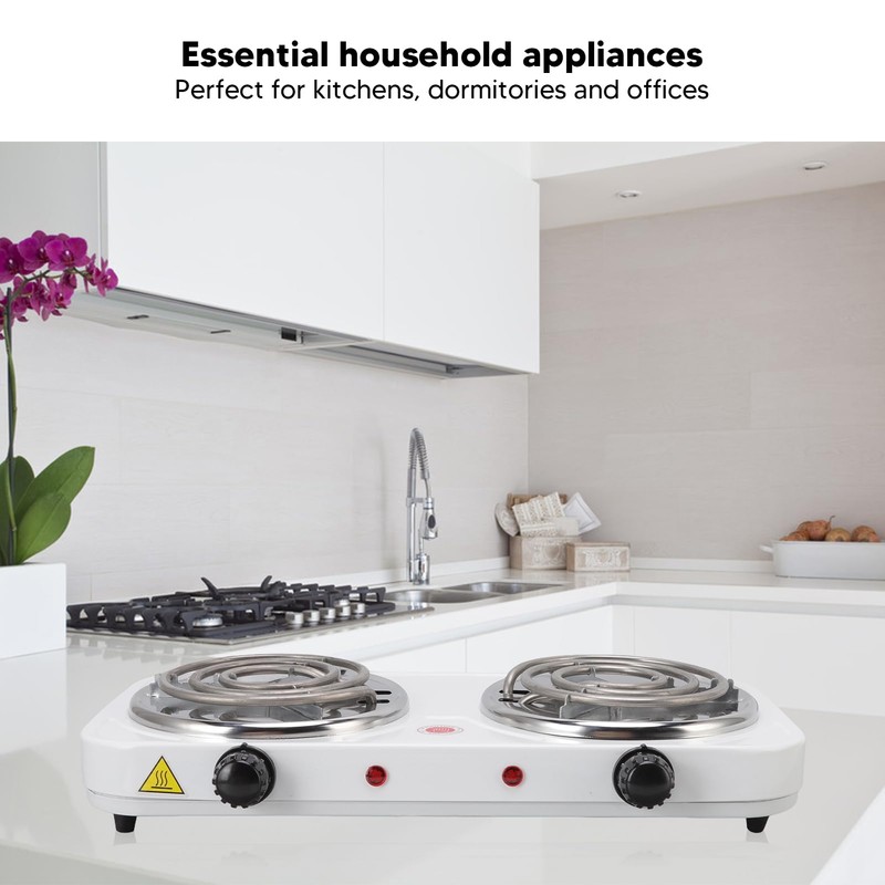 Electric Countertop Stove, 2000W Multifunctional 2 Portable Cooking Stove Electric