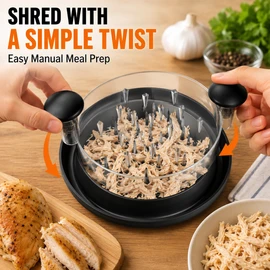 Chicken Shredder Tool for Meat & Vegetables – Large Non-Slip Rotating Design for Easy Home Meal Prep