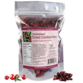 Unsweetened Dried Cranberries | No Added Sugar, Juice or Oils | Canadian Grown | 1g Natural Sugar Per Serving | More Berries Per Ounce Than Sweetened Berries | Woman-Owned Small Company | 3oz