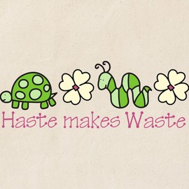 CafePress Haste Makes Waste Tote Bag Reusable Natural Beige Canvas Shopping Bag