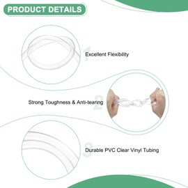 M METERXITY Clear Plastic Tubing, 0.79"(20mm) ID 0.87"(22mm) OD 5 Ft (1.5m) Long Low Pressure PVC Tubing Flexible Vinyl Hose Garden/Water Hose Airline Tube for Aquarium