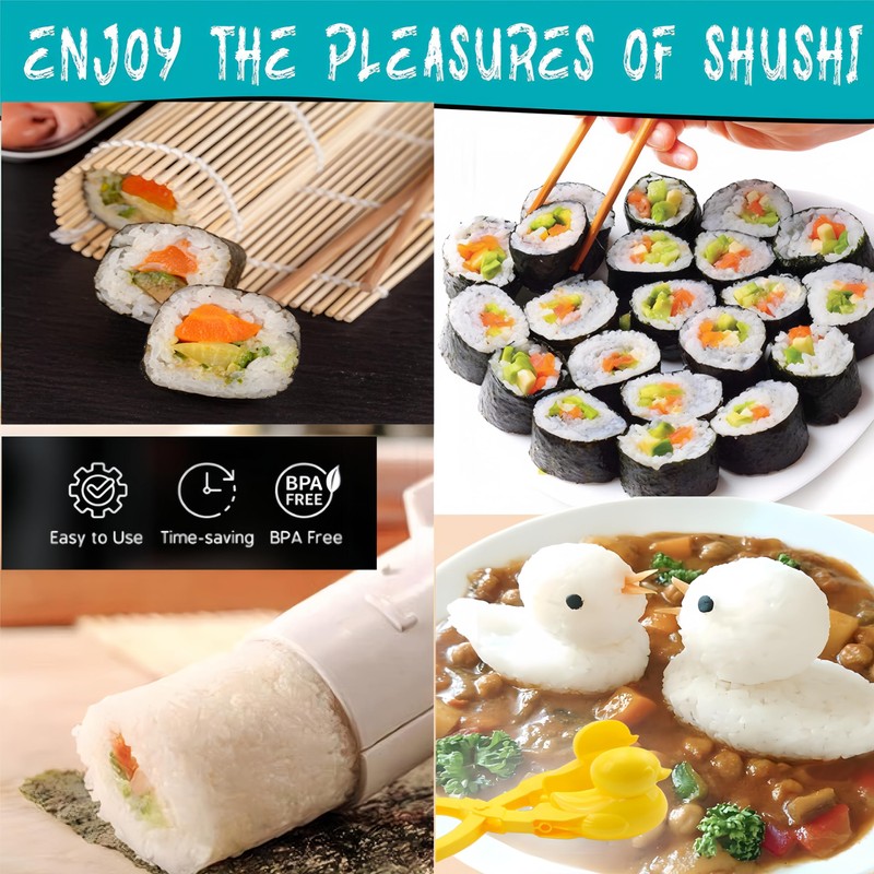 FeBohao Sushi Making Kit 23 Piece DIY Sushi Maker Tools