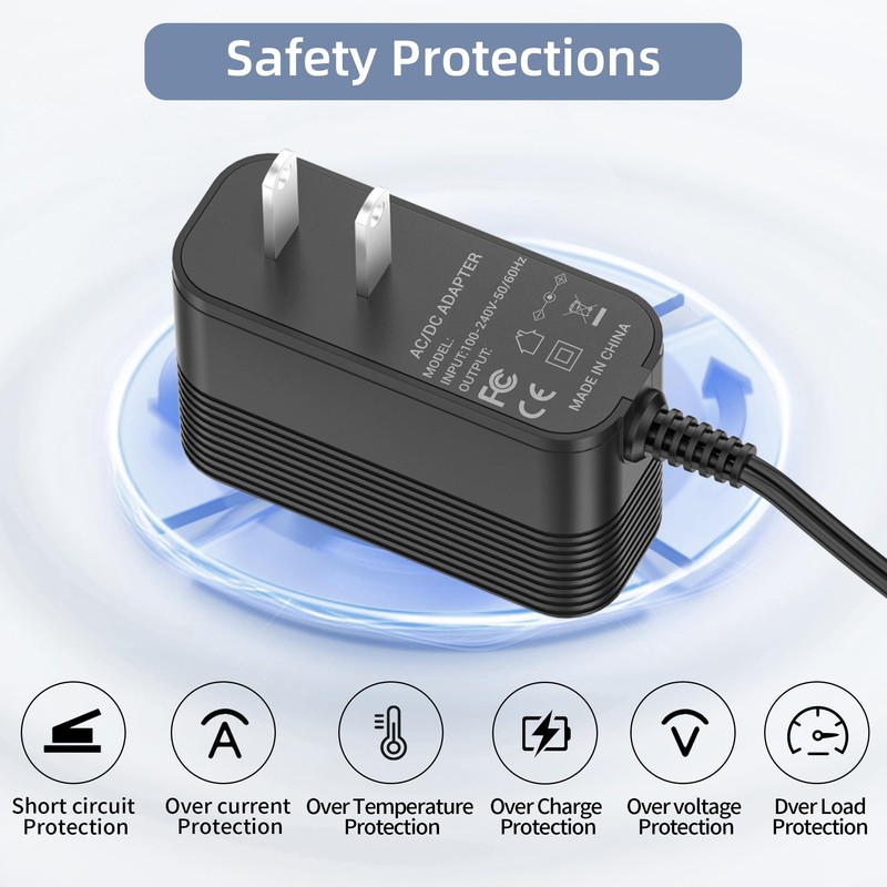12V Charger Compatible with Shark FlexBreeze Fan, Replacement Power Adapter