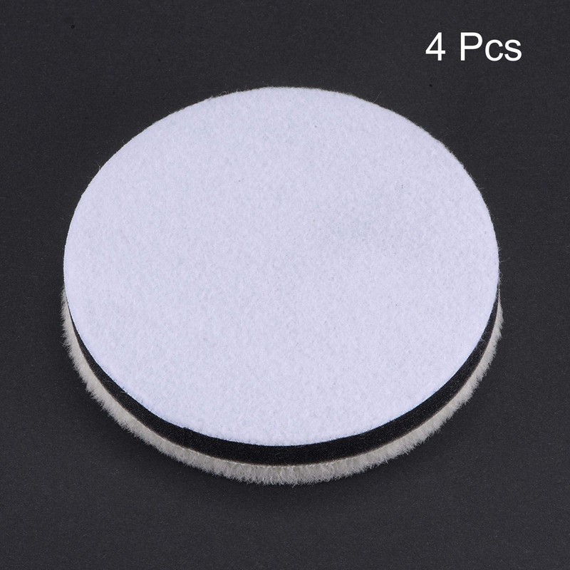uxcell 2" Wool Felt Sponge Polishing Pad Hook and Loop