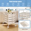 4-Tier Utility Cart with 4 Drawers, Rolling Utility Cart with