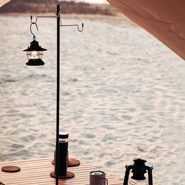 ZONADAH Camping Lantern Stand Outdoor Lamp Pole Post Desktop Hanging Tent Light Holder Rack Solar Light Hook Stand for Garden Camping Traveling Outdoor