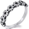 Jude Jewelers Retro Vintage Stainless Steel Stackable Flower Style Wedding
