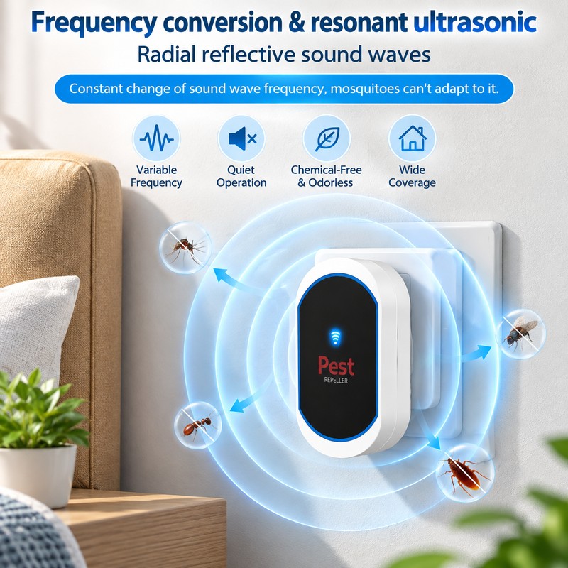 Ultrasonic Pest Repeller for Indoor Use – Plug-In Chemical-Free Pest