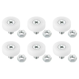 PATIKIL 6pcs 19mm Drawer Roller Plastic Drawer Pulley Replacement Wheel Bearing Small Pulley with Nuts