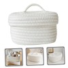 Mobestech Nordic Style Woven Basket with Lid Versatile Cotton Rope