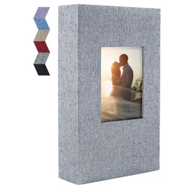 Vienrose 6x4 Photo Albums Slip In for 300 Photos Linen Cover Black Pages Photo Books Large Capacity Picture Albums for Valentine Wedding Christmas Birthday